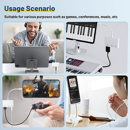 USB C to USB Adapter 3 in 1 USB C to 3.5mm Audio Adapter for iPad USB Adapter
