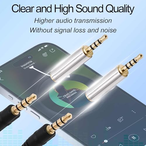 2.5mm to 3.5mmm TRRS Audio Adapter Connector 4pcs | 4Pole 2.5mm Male to 3.5mm Female Stereo Converter,for Mic Phones Headphone Tablets