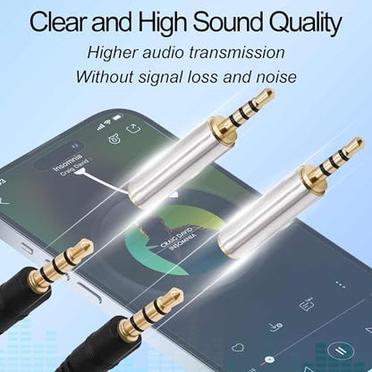 2.5mm to 3.5mmm TRRS Audio Adapter Connector 4pcs | 4Pole 2.5mm Male to 3.5mm Female Stereo Converter,for Mic Phones Headphone Tablets