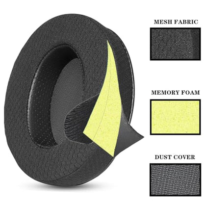 SRH440A Replacement Ear Pads Headband for Shure SRH840 Headset | Cushions with Mesh Fabric,for SRH940 SRH1540 Headset Parts-Black