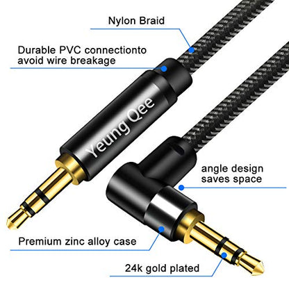 3.5mm Aux Cable 3 ft, 3.5mm Nylon Braided Male to Male Stereo Audio Cable Audio Auxiliary Input Adapter for Headphones, Car, Home Stereos, Speaker (3FT/1m) - size: 3 ft (1 m)