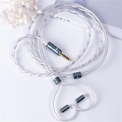 Hisenior White Whale 2Pin 0.78mm 6 Shares OCC Silver-Plated HiFi in-Ear Earphone Cable, Audiophile IEM Earbud Replacement Cable, 4ft 1.2Meters Earphone Upgrade Cable (4.4mm Balanced) - size: 4.4mm Balanced