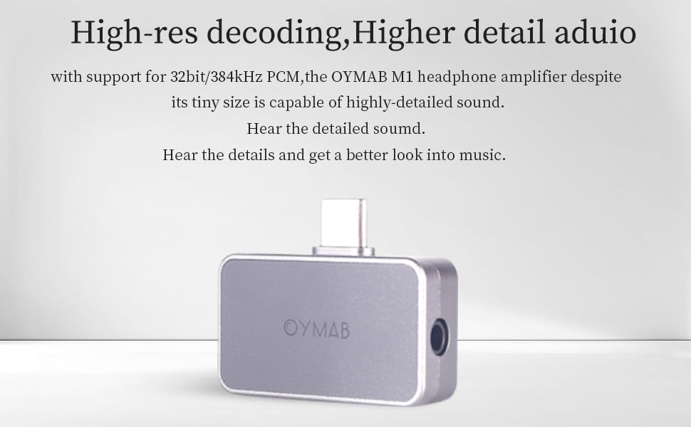 USB C DAC Headphone Amplifier, High Resolution 32bit/384kHz Portable HiFi Audio Adapter, USB Type C to 3.5/4.4mm Earbuds Amp Jack Dongle for Phone/PC - Plug and Play (Titanium)