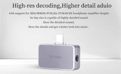 USB C DAC Headphone Amplifier, High Resolution 32bit/384kHz Portable HiFi Audio Adapter, USB Type C to 3.5/4.4mm Earbuds Amp Jack Dongle for Phone/PC - Plug and Play (Titanium)