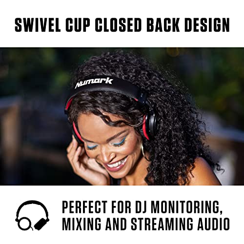 Numark HF175 Closed-Back DJ Headphones | 40mm Drivers, Flexible Headband, Swivel Cups, Closed-Back Design, 3m Cable, for Monitoring, Mixing and Audio Playback - style: HF175