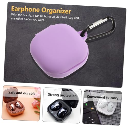 Buds Live Earphone Case Protective Cover for Wireless Earbuds Earbuds Compatible Carrying Ring - color: Purple