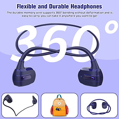 BANIGIPA Kids Headphones, Open Ear Headphones for Teens Child Boys Girls | Wireless Bluetooth 5.4 Headset w/ Built-in Mic for School/Tablet/Travel, 13g Ultra-Light, 85dB Protect Hearing, 10H Playtime - color: G03-Purple