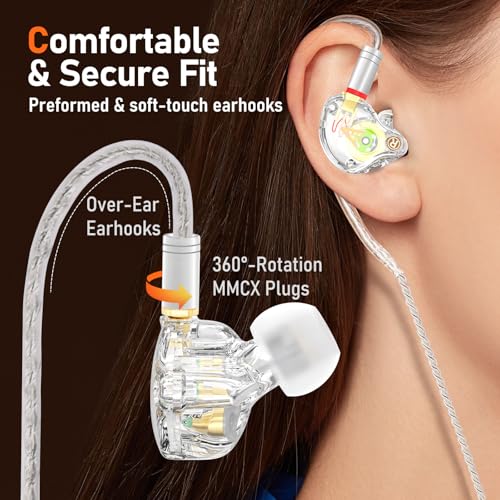Premium HiFi USB-C IEM Cable with Mic - Silver-Plated MMCX Cord for Lossless Sound, USBC in-Ear Monitor Cables with 96kHz/24bit DAC for Vibes 201/202, Shure SE215/315/425/535/846, Silver(HC001MC)