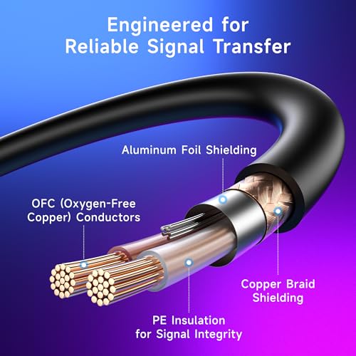 Cable Matters 2-Pack 5 Pin to 3 Pin DMX Lighting Cable, 6 Inches | 5Pin Male to 3Pin Female XLR/DMX Adapter Cable, Black