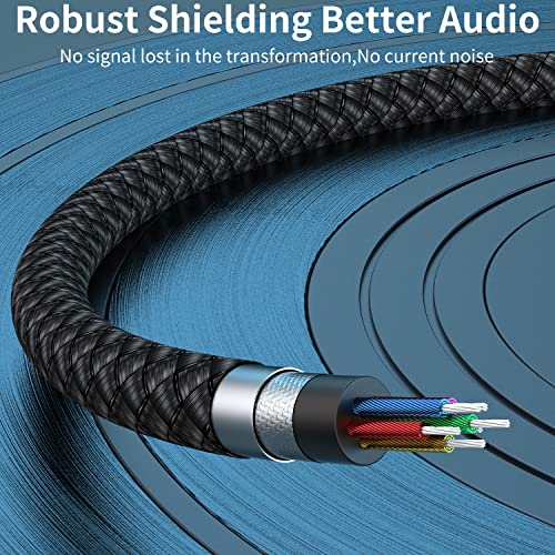 2 Pack AUX Cable,Auxiliary Cable（10ft/3m, Hi-Fi Sound）3.5mm TRS Auxiliary Audio Cable Nylon Braided Aux Cord Compatible with Car,Home Stereos,Speaker,iPod iPad,Headphones,Sony,Echo Dot,Beats (Grey) - size: 10ft