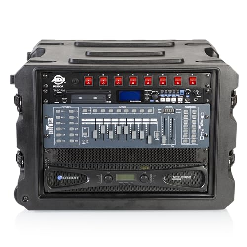 Gator Cases Pro Series 19" Depth 8U Rolling Rack Case with Recessed Wheels, Black - size: 8U Rack Space, style: Rolling Rack - 19" Deep