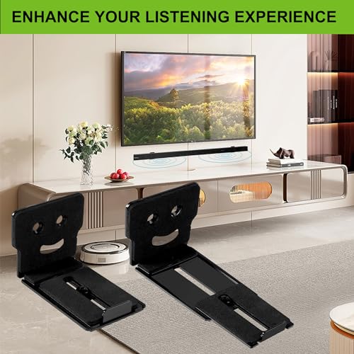 Adjustable Soundbar Mount, Lockable & Universal Fit, Anti-Slip | Removable Wall Brackets, 3.4-5.2 inch Adjustable, Metal, 25 lbs Capacity, Under TV Mount - color: Adjustable-1 (3.4"-5.2")