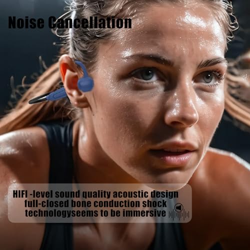Bone Conduction Headphones,with Built-in Mic swimming bone conduction headphones,Waterproof Lightweight For bluetooth earphones Stable to wear MP3 IPX8for Running,Cycling,Hiking,Driving,Gym (black) - color: Black