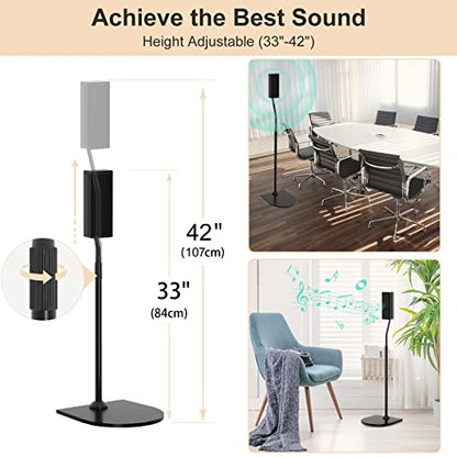 Height Adjustable UFS-20 Stand for Bose Speaker Stands, with Slideconnect Bracket, for Surround 700, OmniJewel Lifestyle 650, CineMate GS Series II, for Bose 700 Speaker Stands