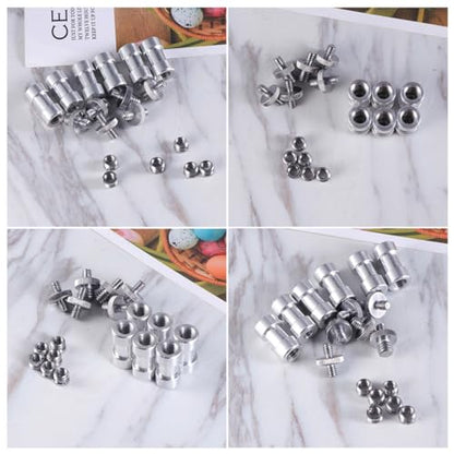 20pcs Metal Threaded Screw Adapter Set 1/4 to 3/8 Inch Converter Mounts for DSLR Camera Tripod and Microphone Stand, Silver, Compatible with Camera and Monopod Accessories