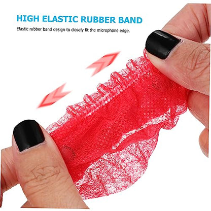 ERINGOGO Disposable Microphone Covers 100pcs Non-woven Fabric Handheld Mic Cover Ktv Supplies Easy to Use Sanitary
