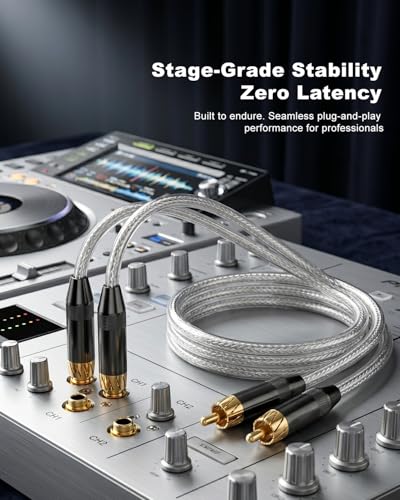 RCA to RCA Cable 6ft/1.8m, Hi-Fi and Audiophile Digital Coaxial RCA to RCA Audio Cable/Premium Copper Core/Transparent PVA/Braided Shielded/Gold-Plated for Home Theater/Amplifier/Soundbar 2PCS