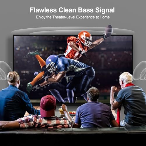 Subwoofer Cable 10 ft, Single RCA Coaxial Cord, Dual Shielded, Gold-Plated | Deep Bass for Subwoofer AV Receiver and more