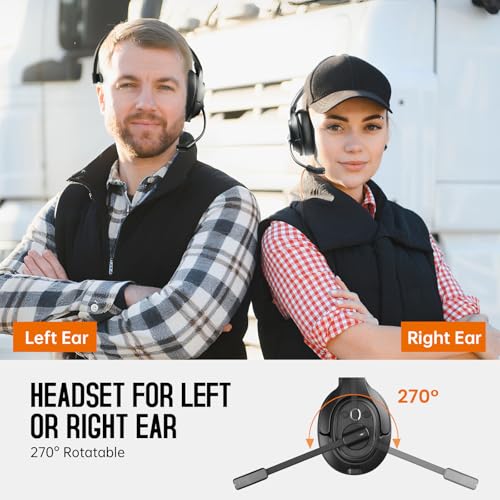EKSA [Upgrated Trucker Bluetooth Headset with ENC Microphone, 99ft Wireless Range & 30H Talk Time, with Replaceable Ear Pad, Environmental Noise Cancelling Headphones All-Day Comfort for Drivers - style: Headset with Replaceable EarPad