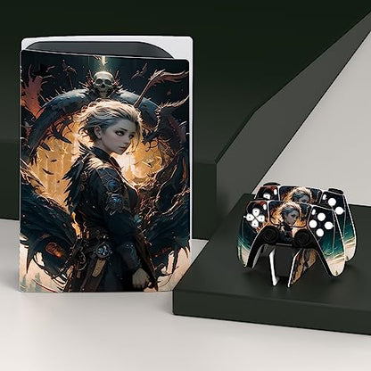 PlayVital Dragon Vision Full Set Skin Decal for ps5 Console Disc Edition, Sticker Vinyl Decal Cover for ps5 Controller & Charging Station & Headset & Media Remote - color: Dragon Vision