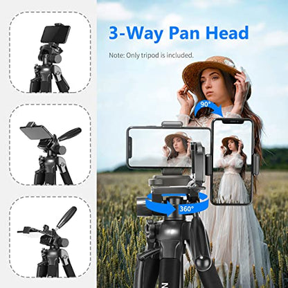 NEEWER Portable Aluminum Alloy Camera 2 in 1 Tripod Monopod Max. 70"/177cm with 3 Way Swivel Pan Head and Carrying Bag for DSLR, DV Video Camcorder (SAB264, Black) - style: SAB264/Black