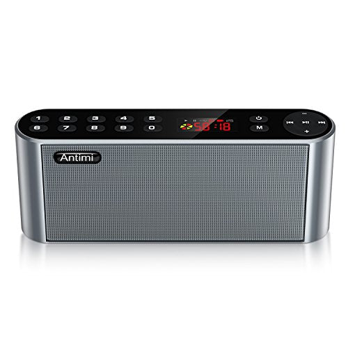 Antimi Bluetooth/FM Radio/MP3 Player Portable Wireless Speaker (Black) - color: Silver black