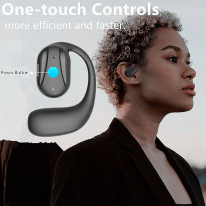 BQXX Open Ear Bluetooth Headphone Single on Ear Bluetooth Headset Wireless Earpiece with earhook Sport Business Earphone Up to 15 Hours Talk Time only Left Earphone