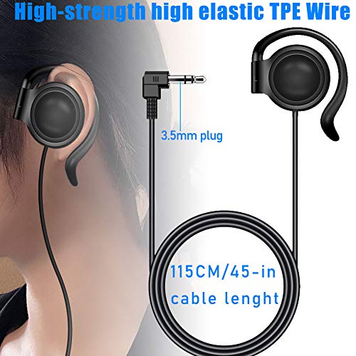 EXMAX Wired Single Headphones 3.5mm Left-Side Earphone One Ear Ear-Hook Headphone for EXD-101 ATG-100T Wireless Tour Guide Receiver Radio Podcast Laptop MP3 Ear Bud (Left-Side Earphone) - color: Left-side Earphone