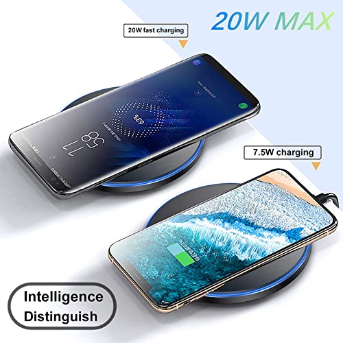 20W Fast Wireless Charger Pad,USB-C Wireless Phone Charging Station | Metal Frame Design,[20W SUPER Fast Charging] Wide Compatible with iPhone 17-11/Airpods,Samsung Galaxy/Buds,LG/Pixel -Black - color: Black