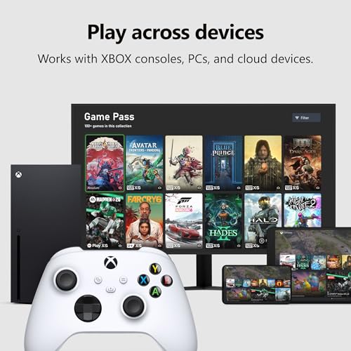 XBOX Wireless Gaming Controller | Robot White | Consoles, PCs, TVs, mobile, and more | Textured Grip | Wireless, Bluetooth, USB-C Connectivity - style: Robot White