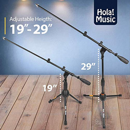 Hola! Music Mic Stand w/Adjustable Height for Home, Studio, Office or Stage Use – Low Profile (Kick Drum)