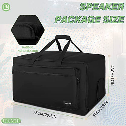 Speaker Carrying Bag with Thickened Sponge for Compact 15" Speaker Cabinets; Heavy-Duty Fits QSC K15, Yamaha DXR15 and more (IT-TOTE15), Black - size: For 15" Speakers