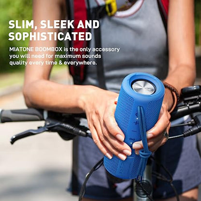 MIATONE Boombox Outdoor Portable Bluetooth Speakers Wireless Speaker Waterproof - Blue - color: BLUE