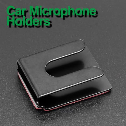 2PCS Black Radio Microphone Hanger, 36 x 30 x 10mm, Style1 | Adhesive Back, CB Microphone Holder, Metal Car Mic Hanger, For Cars Homes Offices - size: 36 x 30 x 10mm ,Style1