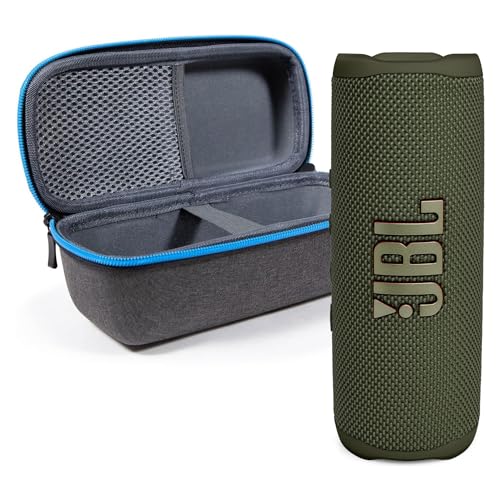 JBL Flip 6 (Green) + Bundle with divvi! Protective Hardshell Case (Black) - color: Green