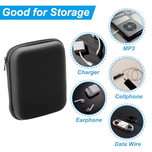 PATIKIL 5.91x4.72 Electronic Organizer Case, 1Pcs EVA Hard Waterproof Rectangle Travel Carrying Case with Zipper for Digital Multimeter, Camera, Charger Cord, Earphone, Black - size: 5.91x4.72"