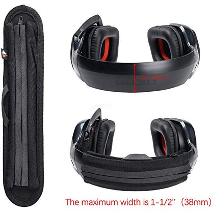QC35 Headband Cover for Beats Solo 3, Solo HD, QC25, Soundlink AE II Universal Replacement Head Band Protector with Zipper, Headband Cover Cushion Protector Pad for Headphones (Small, Black) - size: Max for 1-1/2''W cushion pad
