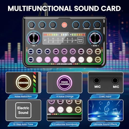 ALSO GO Podcast Equipment Bundle for 2, P99 Recording Studio Equipment | Podcast Microphone Bundle with Voice Changer, Audio Interface for Podcasting, Recording, Streaming, Gaming, Tiktok, Youtube - size: 2x Microphone