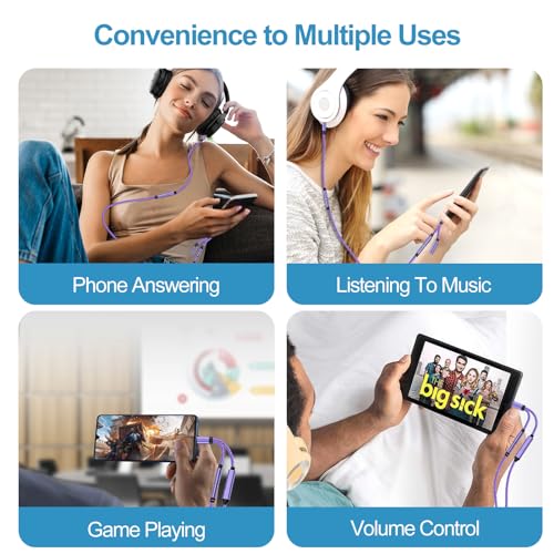 USB C to 3.5mm Audio Headphone & Android Phone Charger Adapter, 2-in-1 Type | C to Aux Earphone Jack Dongle Cable & 60W Fast Charging for Samsung Galaxy S26 A17 A36 A54 A34 S24 S23 Ultra S22 S21 fe S20