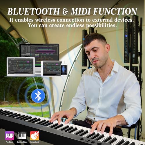 88-Key Portable Foldable Electronic Keyboard. the Portable Keyboard Comes with Headphones, Pedals, Stand and Fixing Frame. It Is Suitable for Beginners and Can Be Used Both on Trips and at Home - color: 88 Keys Set（Foldable）