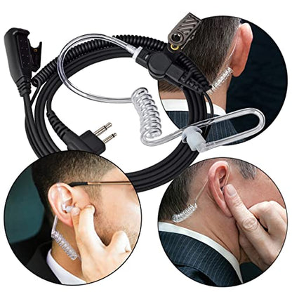 HYS Security Radio Surveillance Headset Earpiece with Clear Acoustic Coil Tube Earbud Audio Kit for YAESU/Vertex Radio VX-6 VX-7E VX-120 VX-127 Alinco Icom (3.5mm S/P 4C Thread)