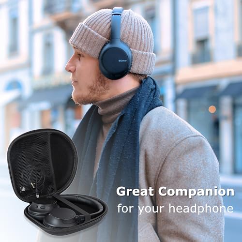 Ginsco New Case Compatible with Sony WH-CH 720N/710N Noise Canceling Wireless Headphones, with JBL Tune 770NC 720BT SoundCore Q20 BERIBES/KVIDIO/Picun Hard Shell Travel Carrying Headset Case (Black) - color: Black