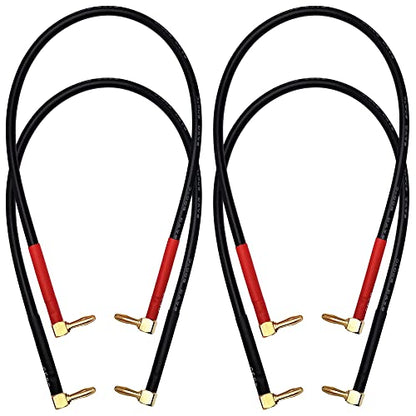 CNCESS CESS-138-18i Banana Plug Cable Right Angle to Right Angle, 8 Gauge Soft Silicone Tinned Copper Wire, High-Current Jumper/Connector for Speaker Panels and Amplifiers (90 to 90, 18-Inch) - style: 90 to 90, 18-INCH