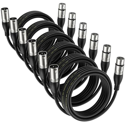 EBXYA XLR Cable 20ft 6 Packs Microphone Cable with 3-Pin XLR Male to Female | Balanced, Professional Shielded, for Mic, Mixer, Speaker Systems, Radio Station and Podcast, Black - color: Black, size: 20 Feet-6 Pack