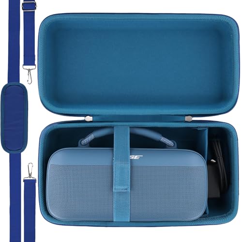 khanka Bose SoundLink Max 스피커용 하드 보호 케이스, 블루 | EVA 하드 쉘, 액세서리 보관 포켓, 휴대가 쉬운 손잡이, 부드러운 내부 안감, 안전한 맞춤형 핏, 보호 케이스만 포함 - size: Bose Max Case