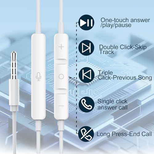 2 Pack Wired iPhone Earbuds/Wired Headphones with 3.5mm Jack Earphones | [MFi Certified] with Mic Volume Control Compatible for iPhone,iPad,iPod,Computer,MP3/4,Android Most 3.5mm Audio Devices