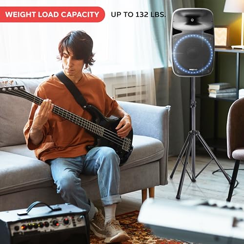 Pyle Universal Speaker Stand 2-Pack – Heavy Duty Tripod Mount Holder Set, Height Adjustable from 40” to 71”, 35mm Insert Compatibility, Safety Pin and Knob Locking for PA, DJ & Studio Use - size: 2-Pack