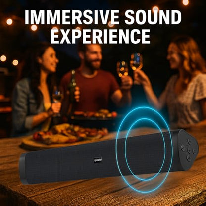 Portable Bluetooth Speaker Home Wireless Sound Bar, Home Theater Speaker System Compatible for PC, Laptop, Smartphones (Black)