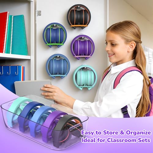 AILIHEN Classroom Headphones Kids Bulk 20-Pack with Mic for School, 93dB | Volume Limited K-12 On-Ear Durable Wired Headset for Students Children, 3.5mm Jack for Chromebooks Tablets Laptop Computer - color: 20Pack