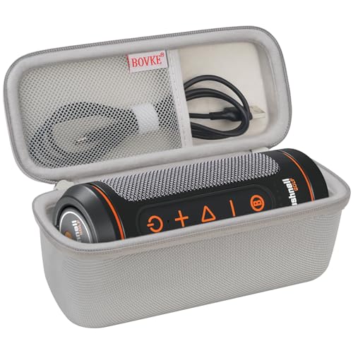 BOVKE Carrying Case for Bushnell Wingman 2 / Bushnell Wingman Golf GPS Bluetooth Speaker, Extra Mesh Pocket for Charging Cords and Accessories, Grey - color: Grey